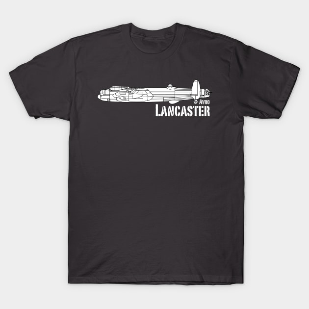 Avro Lancaster T-Shirt by BearCaveDesigns